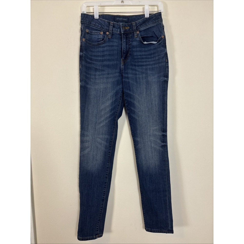 Aeropostale Super Skinny Jeans Men's 29x32 Blue Dark Wash Stretch Denim Y2k